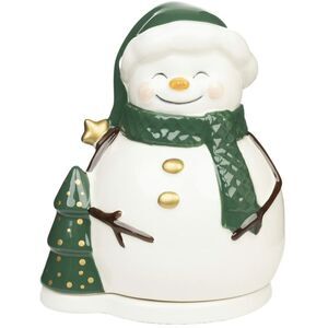 Snowman Wax Warmer Christmas Winter Fragrance Aromatherapy White Green Gold NEW